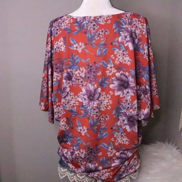 Daytrip | Floral Boho V Neck Top Large - Picture 5 of 8